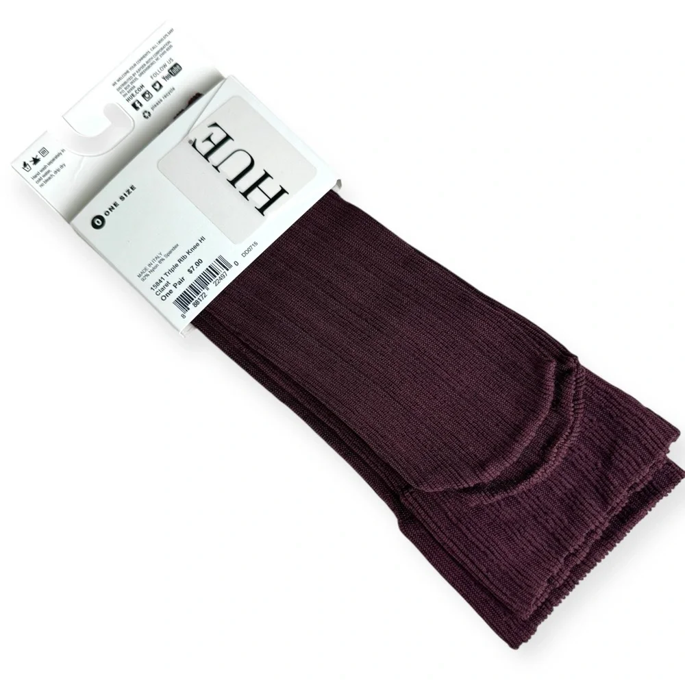 HUE Women's Knee‎ High Socks - Dark Purple
